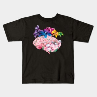 Flower Brain shirt Kids T-Shirt